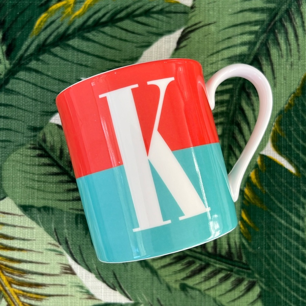 Kate Spade • “K” Mug • Blue & Orange